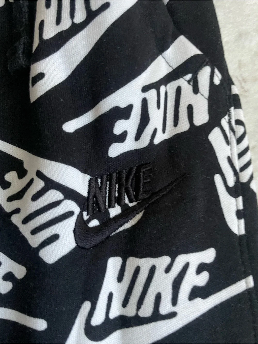 Nike Black & White Logo Jogger Set - Kids Sweatshirt and Pants